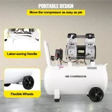 VEVOR Portable Air Compressor 1 HP, Air Compressor 15.8 Gallon, , Oil Free Air Compressor Steel Tank 750W, Pancake Air Compressor 115 PSI, Ultra Quiet Compressor for Home Repair, Tire Inflation