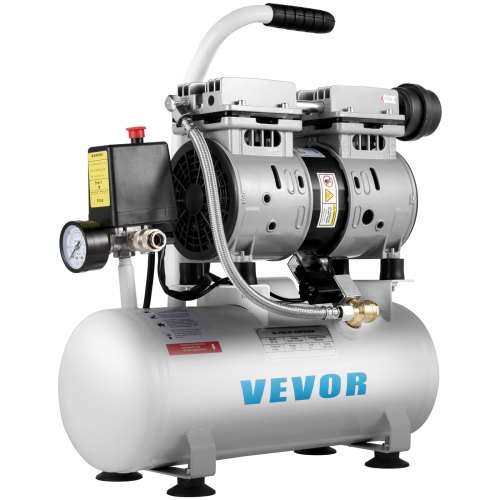 VEVOR Ultra Quiet Air Compressor 0.75 HP, Air Compressor 2 Gallon, Oil-Free Air Compressor Steel Tank 550W,  Portable Air Compressor, Ultra Quiet Compressor for Home Repair, Tire Inflation