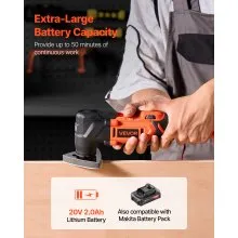 VEVOR Cordless Oscillating Tool 20V Oscillating Multi Tool 6 Speed 2.0Ah Battery