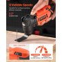 VEVOR Cordless Oscillating Tool, 20V Oscillating Multi Tool Kit with 6 Variable Speeds 8500 - 17000 OPM, 3.2° Oscillating Angle, 2.0Ah Battery Pack & Charger, 12PCS Saw Accessories & LED Work Light