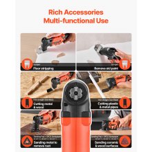 VEVOR Cordless Oscillating Tool 20V Multitool Oscillating Tool 6 Variable Speeds