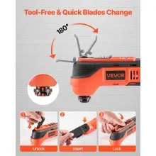 VEVOR Cordless Oscillating Tool 12V Oscillating Multi Tool 6 Speed 2.0Ah Battery
