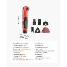 VEVOR Cordless Oscillating Tool 12V Oscillating Multi Tool 6 Speed 2.0Ah Battery