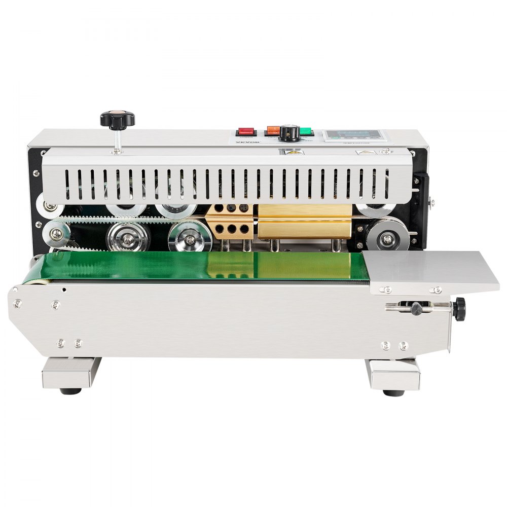 VEVOR Continuous Bag Band Sealing Machine, 0.24-0.47 in/6-12 mm Seal Width, Horizontal Band Sealer Machine with Digital Temperature Control, Stainless Steel Bag Sealer for 0.02-0.8 mm Plastic Bag Film