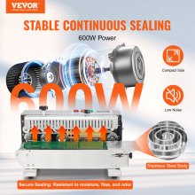 VEVOR Continuous Bag Band Sealing Machine Horizontal Band Sealer Stainless Steel