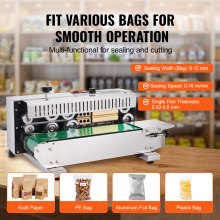 VEVOR Continuous Bag Band Sealing Machine Horizontal Band Sealer Stainless Steel