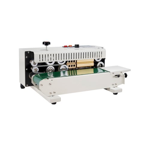 VEVOR Continuous Bag Band Sealing Machine, 6-12 mm Seal Width, Horizontal Band Sealer Machine with Digital Temperature Control, Carbon Steel Bag Sealer for 0.02-0.8 mm Plastic Bags Films Membrane