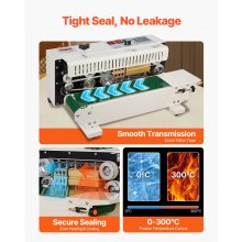 VEVOR Continuous Bag Band Sealing Machine Horizontal Band Sealer Count Function