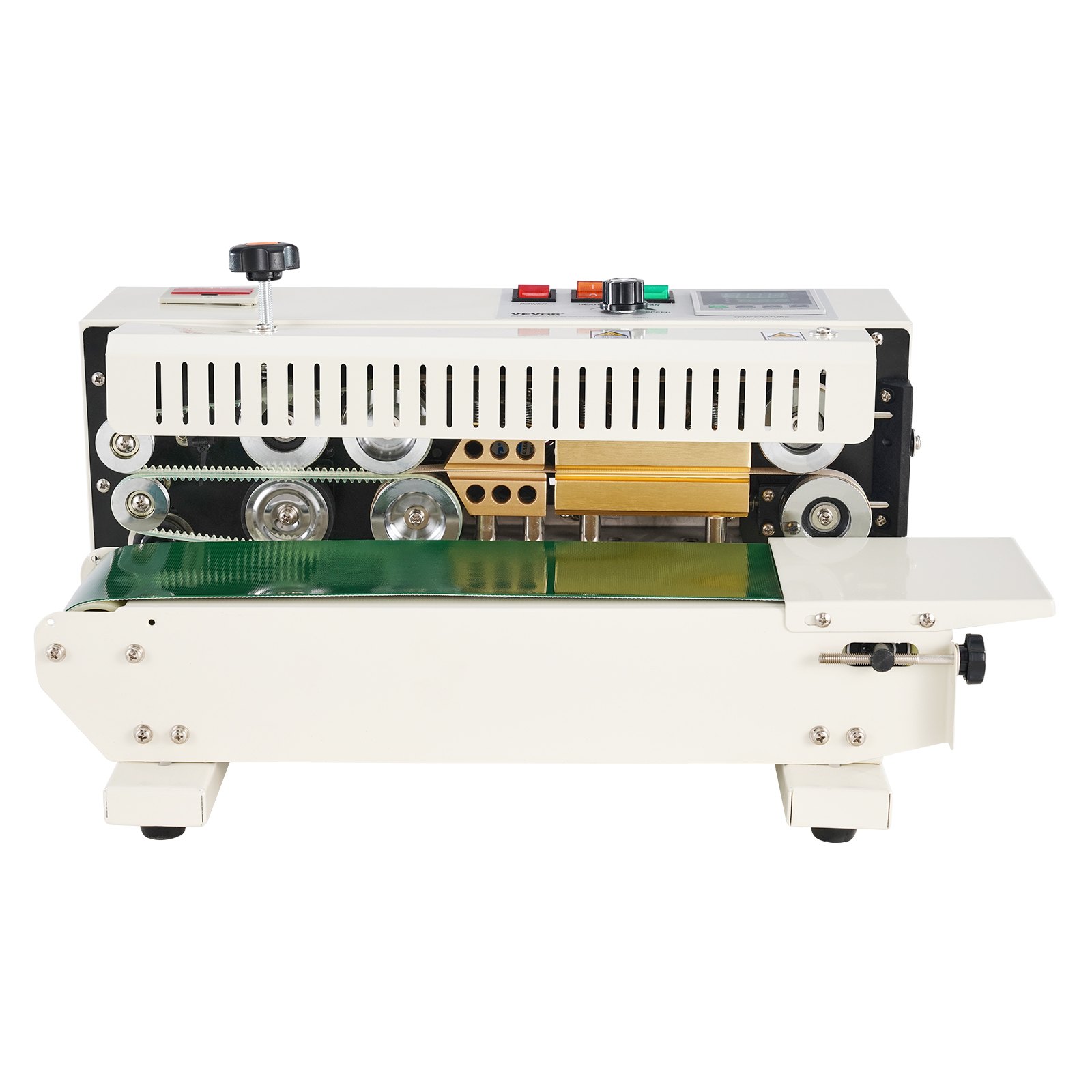 VEVOR Continuous Bag Band Sealing Machine, 6-12 mm Seal Width, Horizontal Band Sealer Machine with Digital Temperature Control, Bag Sealer for 0.02-0.8 mm Plastic Bags Membrane with Count Function