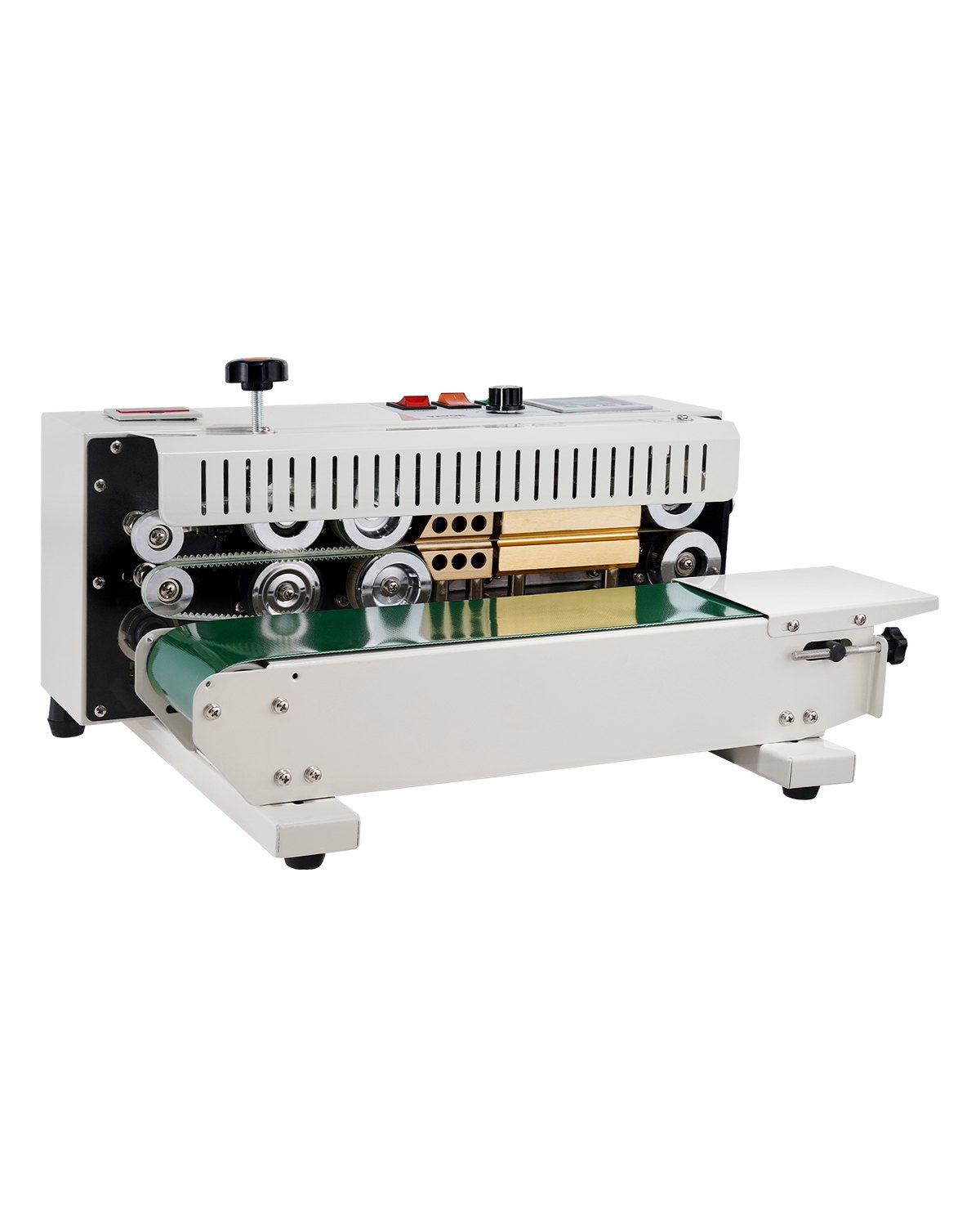 VEVOR Continuous Bag Band Sealing Machine, 6-12 mm Seal Width, Horizontal Band Sealer Machine with Digital Temperature Control, Bag Sealer for 0.02-0.8 mm Plastic Bags Membrane with Count Function