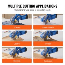 VEVOR Fabric Cutter 5-Speed Cordless Electric Rotary Fabric Cutting Machine