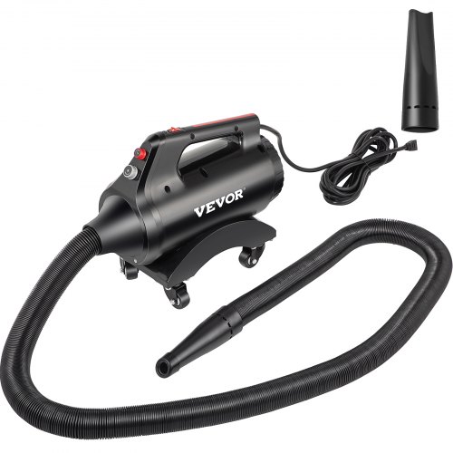 VEVOR Car Air Dryer Blower, 3.0HP Powered Temp High Velocity Car Dryer Air Blower 420 CFM 110V 5-20P (20A) plug, w/Casters & 33 Ft Flexible Hose & 2 Air Jet Nozzles for Car Wash Water Drying Machine