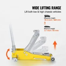 VEVOR Low Profile Floor Jack 3 Ton Heavy Duty Dual Piston Rapid Pump