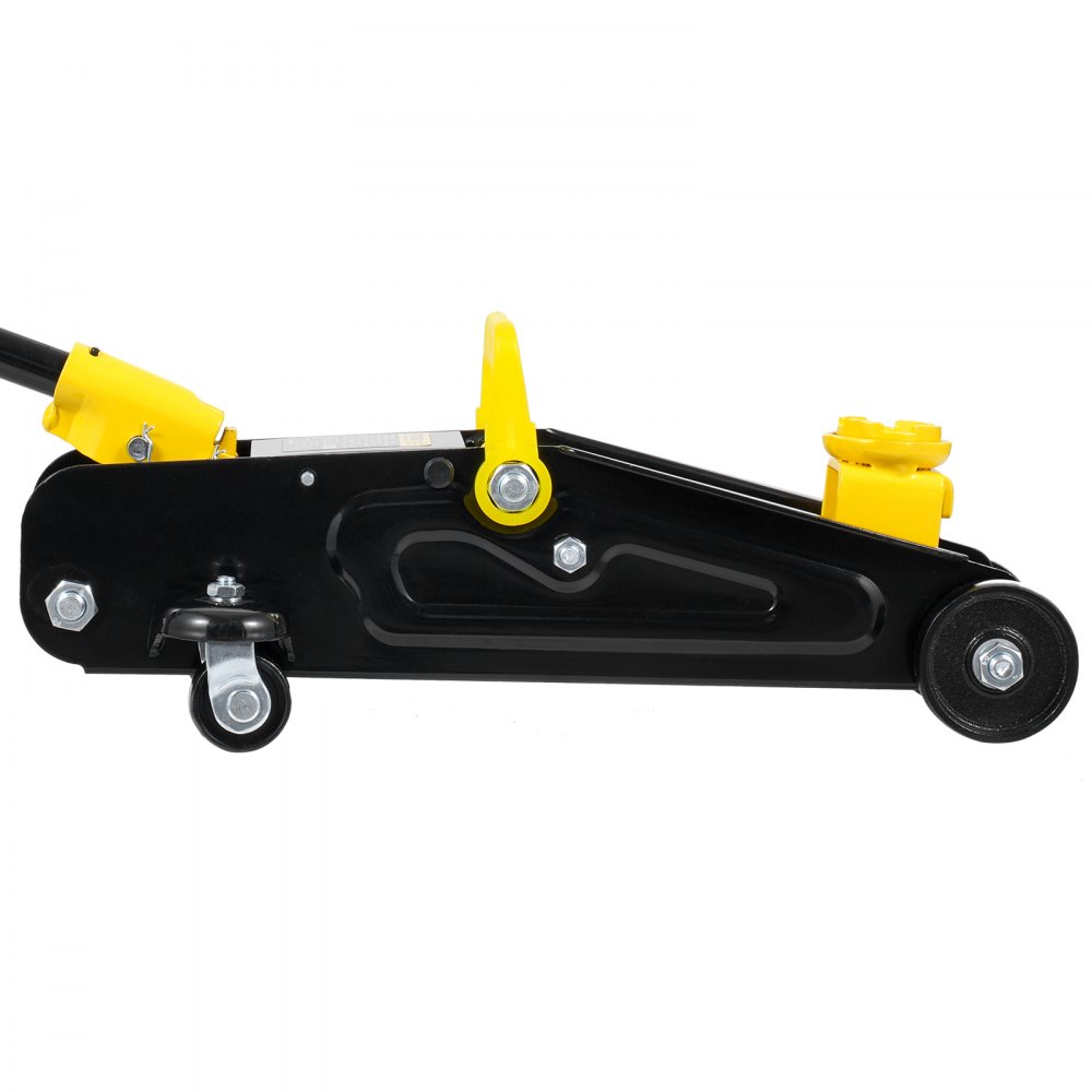 VEVOR Low Profile Floor Jack 1.5 Ton (3300 lbs), Heavy Duty Iron Hydraulic Racing Floor Jack, Hydraulic Car Jack, Single Piston Quick Lift Pump, 4.7"-12.1" Height Lifting Range (Yellow)