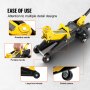 VEVOR Low Profile Floor Jack 1.5 Ton (3300 lbs), Heavy Duty Iron Hydraulic Racing Floor Jack, Hydraulic Car Jack, Single Piston Quick Lift Pump, 4.7"-12.1" Height Lifting Range (Yellow)