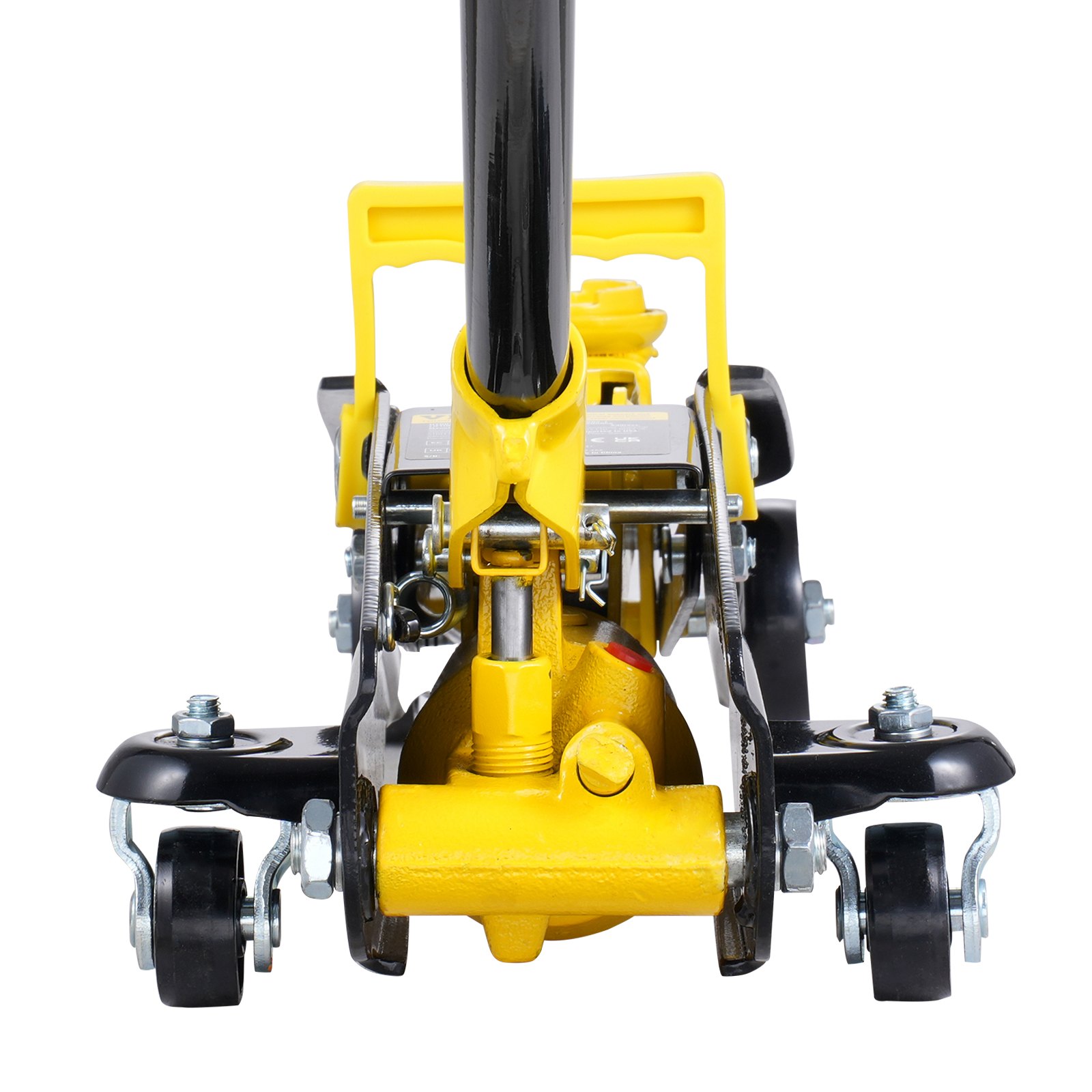 VEVOR Low Profile Floor Jack 2 Ton (4400 lbs), Heavy Duty Iron Hydraulic Racing Floor Jack, Hydraulic Car Jack with Jack Stands, Single Piston Quick Lift Pump, 4.6"-12.8" Height Lifting Range (Yellow)