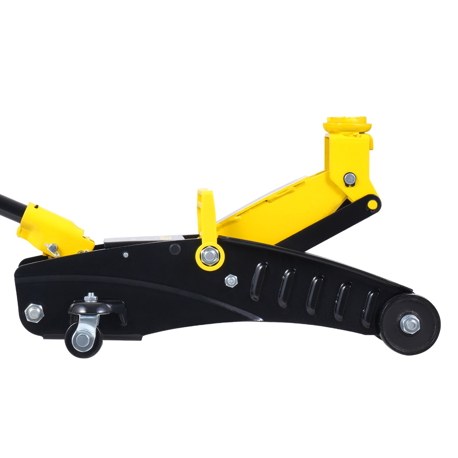 VEVOR Low Profile Floor Jack 2 Ton (4400 lbs), Heavy Duty Iron Hydraulic Racing Floor Jack, Hydraulic Car Jack with Jack Stands, Single Piston Quick Lift Pump, 4.6"-12.8" Height Lifting Range (Yellow)