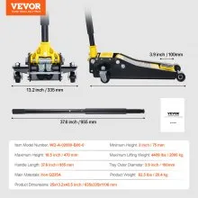 VEVOR Low Profile Floor Jack 2 Ton Heavy Duty Dual Piston Rapid Pump