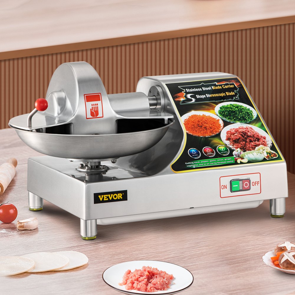 VEVOR Meat Blender and Grinder Electric, 400W Meat Chopper, Heavy-duty Food Processor with 10 L Stainless Steel Bowl and Sharp Blades, Multifunctional Food Chopper for Meat, Fruit, Vegetable, Nuts