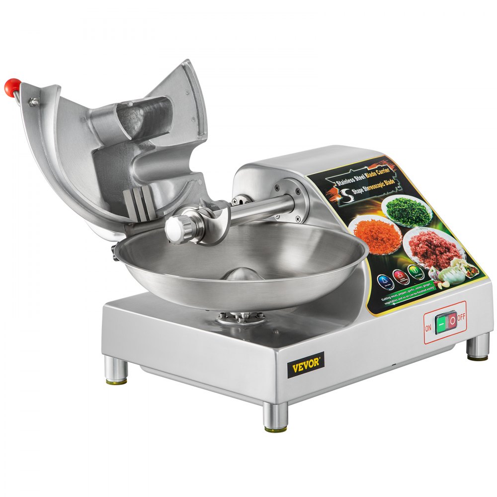 VEVOR Meat Blender and Grinder Electric, 400W Meat Chopper, Heavy-duty Food Processor with 10 L Stainless Steel Bowl and Sharp Blades, Multifunctional Food Chopper for Meat, Fruit, Vegetable, Nuts