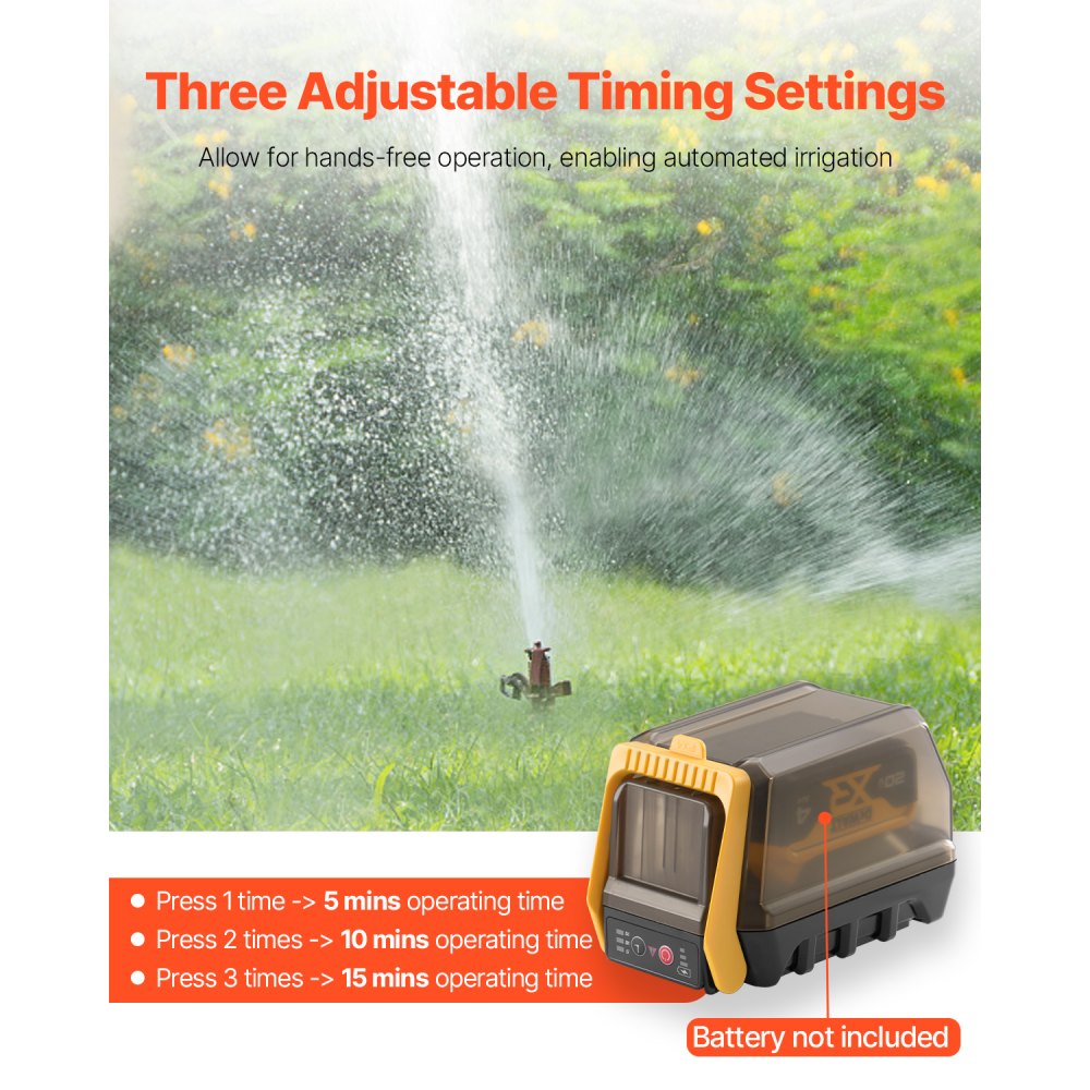 VEVOR Cordless Submersible Water Transfer Pump, 33 L/min(528GPH), Portable Sump Pump with G3/4" Garden Hose, Compatible with Dewalt 20V MAX Battery (No Battery), Electric Utility Pump for Pool, Garden, Pond