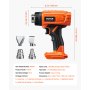 Cordless Heat Gun Hot Air Gun with LED Light 6 Temperatures & 4 Nozzles