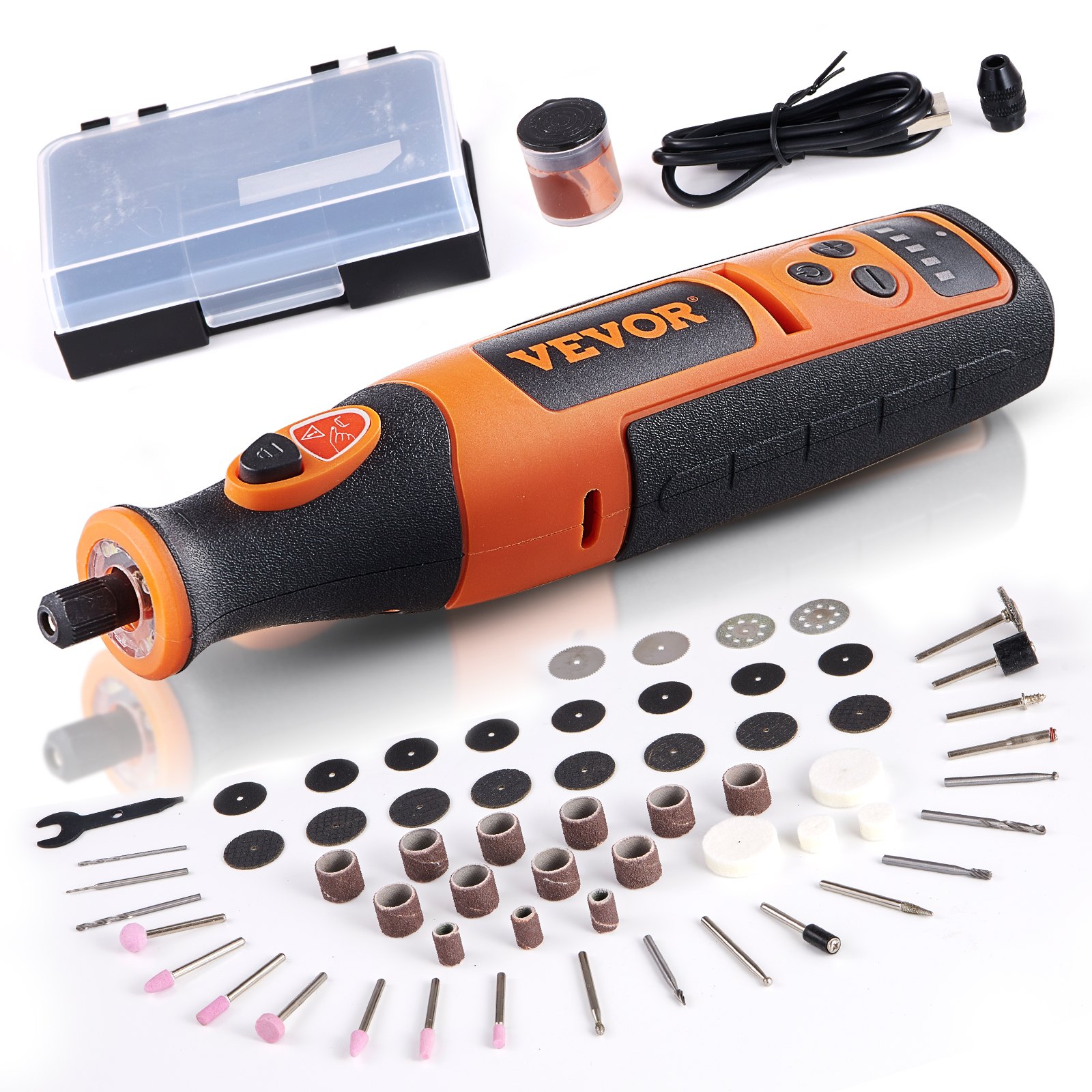 VEVOR Rotary Tool Kit Variable Speed Rotary Tool 118 PCS for Grinding Sanding