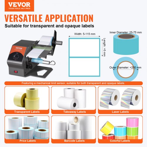 YUCHENGTECH Distributeur D'Étiquettes Automatique Avec Comptage 0-9999 Et 5 Vitesses - Largeur 5-120mm Pour Étiquettes Autocollantes, PET, PVC