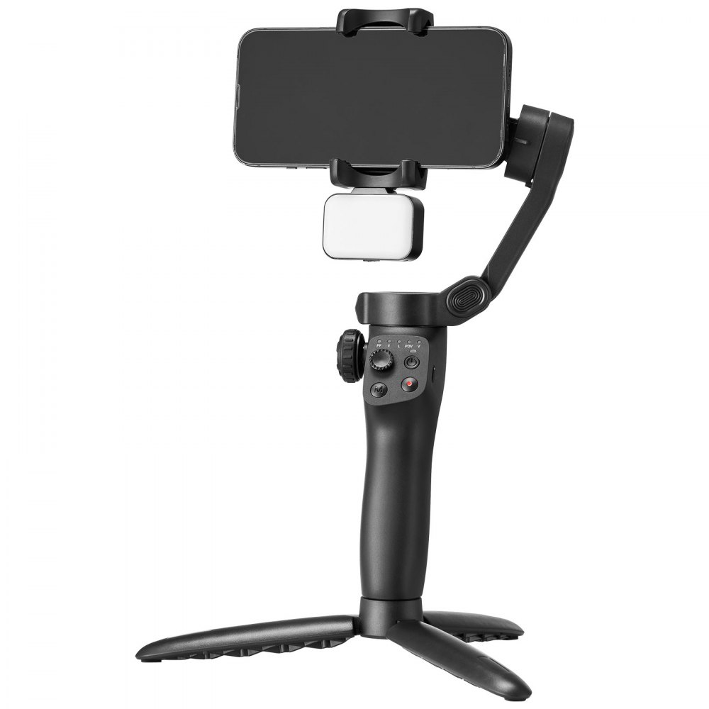 VEVOR Gimbal Stabilizer for Smartphone, 3-Axis Stabilization, Phone Gimbal for Android & iPhone with Magnetic Fill Light, Face Tracking, Gesture Control, Phone Stabilizer for Video Recording Vlogging