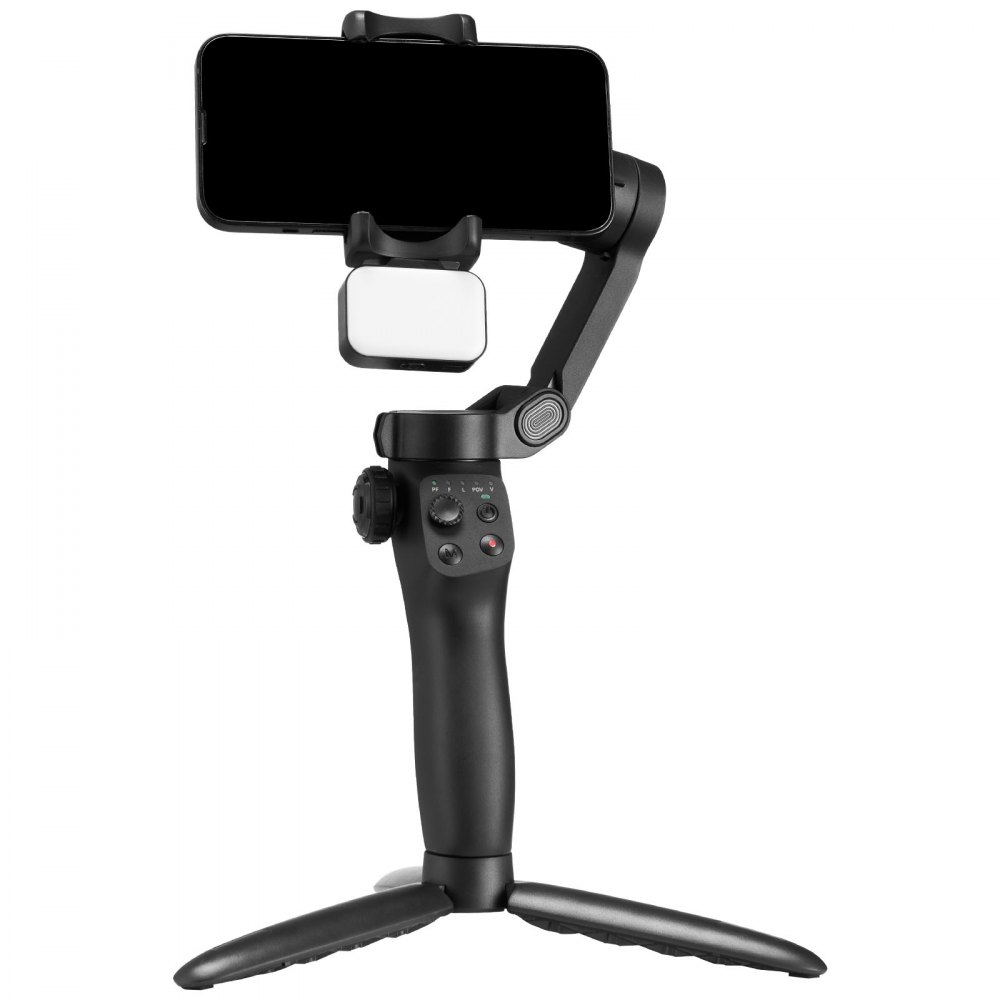 VEVOR Gimbal Stabilizer for Smartphone, 3-Axis Stabilization, Phone Gimbal for Android & iPhone with Magnetic Fill Light, Face Tracking, Gesture Control, Phone Stabilizer for Video Recording Vlogging