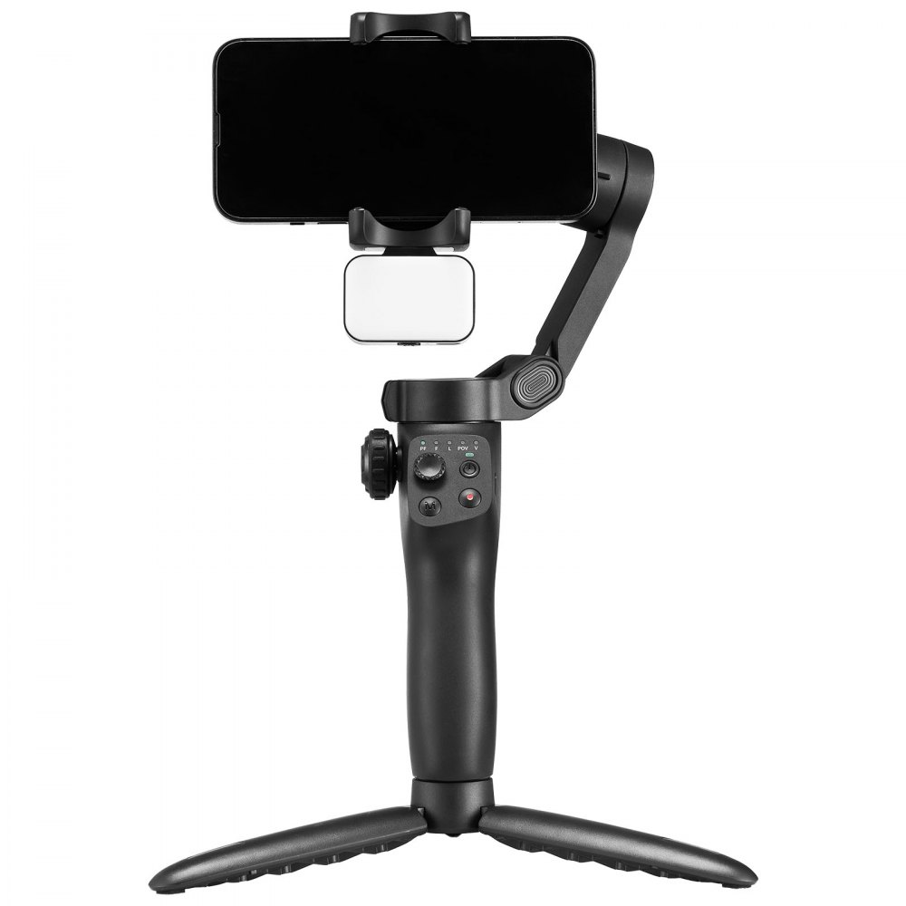 VEVOR Gimbal Stabilizer for Smartphone, 3-Axis Stabilization, Phone Gimbal for Android & iPhone with Magnetic Fill Light, Face Tracking, Gesture Control, Phone Stabilizer for Video Recording Vlogging