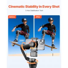 3-Axis Phone Gimbal Stabilizer for Smartphone Android iPhone with Fill Light