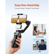 3-Axis Phone Gimbal Stabilizer for Smartphone Android iPhone with Fill Light