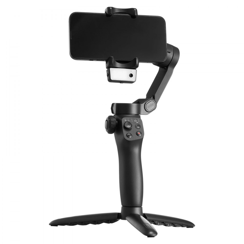 VEVOR Gimbal Stabilizer for Smartphone, 3-Axis Stabilization, AI-Powered Phone Gimbal for Android iPhone with Fill Light, Tripod, Auto Tracking, Portable Foldable Phone Stabilizer for Video Recording