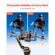 Gimbal Stabilizer for Smartphone 3-Axis Phone Gimbal for Android iPhone Foldable