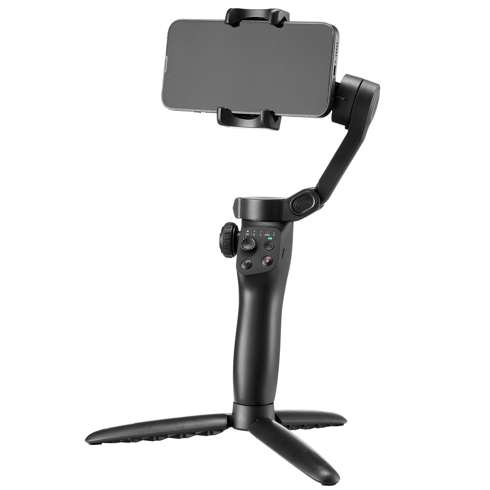 VEVOR Gimbal Stabilizer for Smartphone, 3-Axis Stabilization, Phone Gimbal for Android & iPhone with Face/Object Tracking, Tripod, Portable & Foldable Handheld Phone Stabilizer for Video Recording