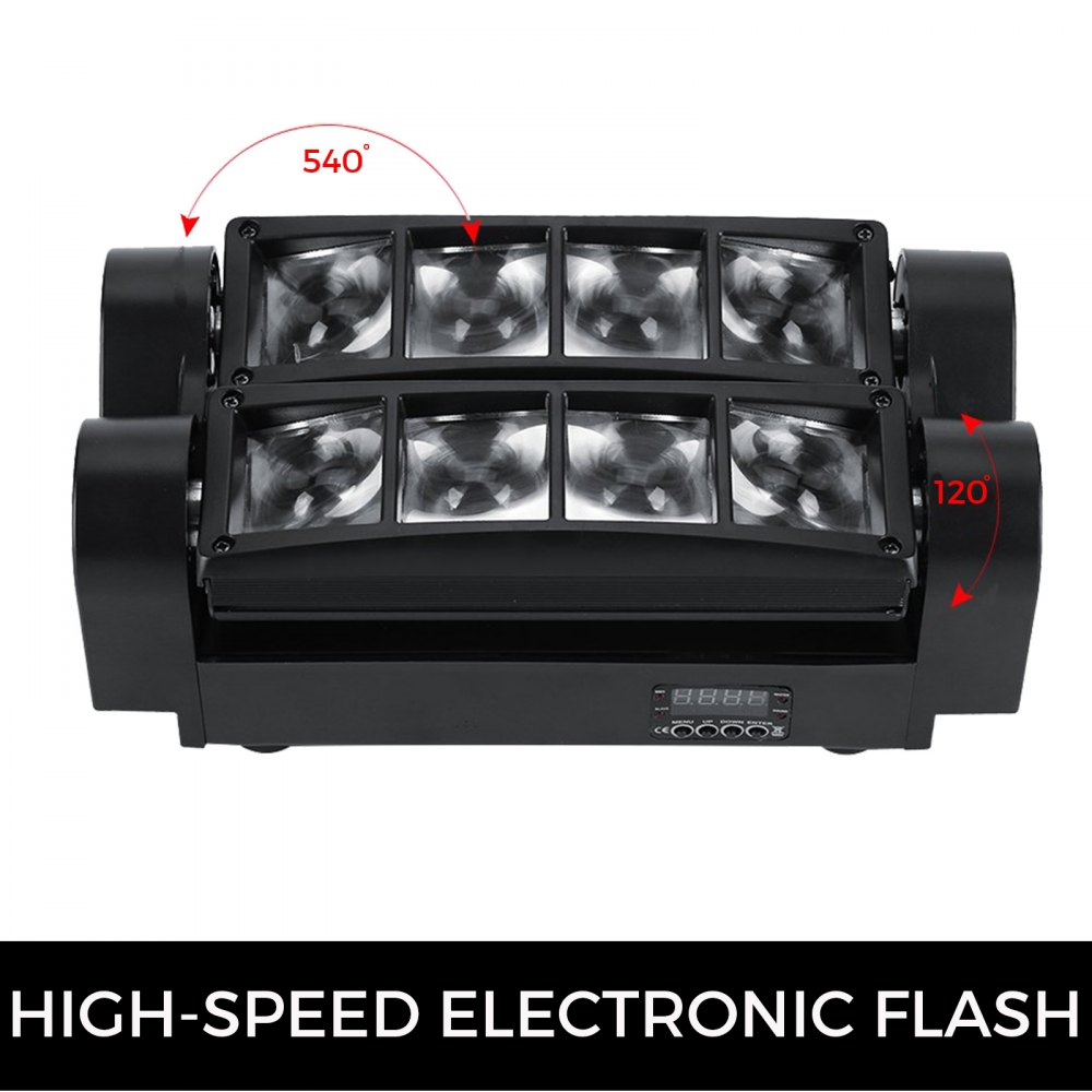 VEVOR 8x10W Moving Head Stage Light LED Spider Beam KTV DJ High-speed flash