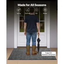 VEVOR Front Door Mat, 1524 x 914 mm Commercial Floor Mat for Indoor and Outdoor, Industrial Entrance Carpet with PVC Backing, Heavy Duty Washable Entry Rug for Hallway, Kitchen, Balcony, Garage, Grey