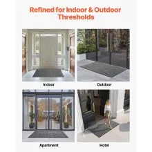 VEVOR Front Door Mat, 1524 x 914 mm Commercial Floor Mat for Indoor and Outdoor, Industrial Entrance Carpet with PVC Backing, Heavy Duty Washable Entry Rug for Hallway, Kitchen, Balcony, Garage, Grey
