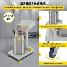 VEVOR 40W 50L Electrostatic Powder Coating Machine with Spraying Gun Paint 550g WX-101 Powder Coating System (40W 50L)