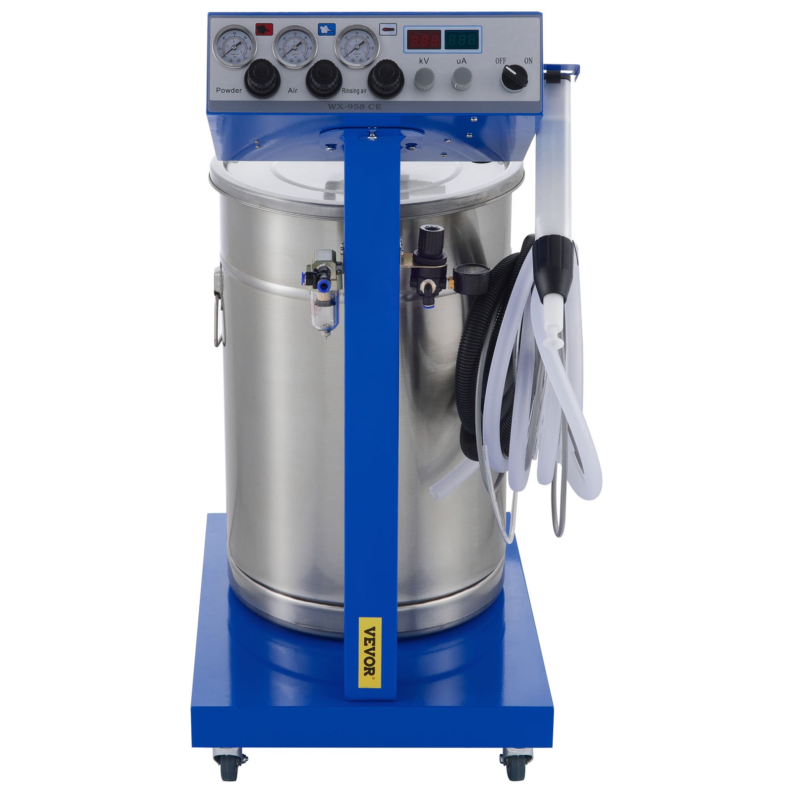 VEVOR Powder Coating Machine WX-958 Electrostatic Spray Powder Coating Machine 50W 45L Electrostatic Powder Coating System Spraying Gun Paint System Powder Coating Equipment
