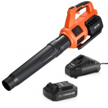 VEVOR Cordless Leaf Blower, 20V Powerful Electric Leaf Blower with 2.0Ah Battery, Fast Charging & Quiet Operation, 2 Speed Control, 450 CFM/110 MPH Lightweight Powered Blowers for Leaves Lawn Care