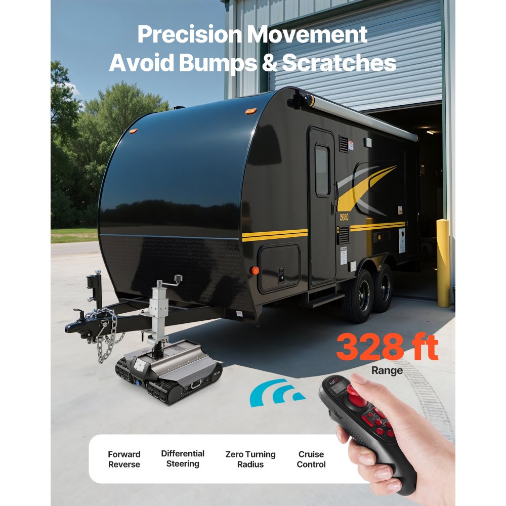 VEVOR Electric Trailer Mover, 4082 kg Max Towing Capacity, Remote-Controlled Trailer Mover with 100 m Wireless Range, Motorised Camper Trolley Kit Fits for Camper RV Caravan Boat Trailer Jack