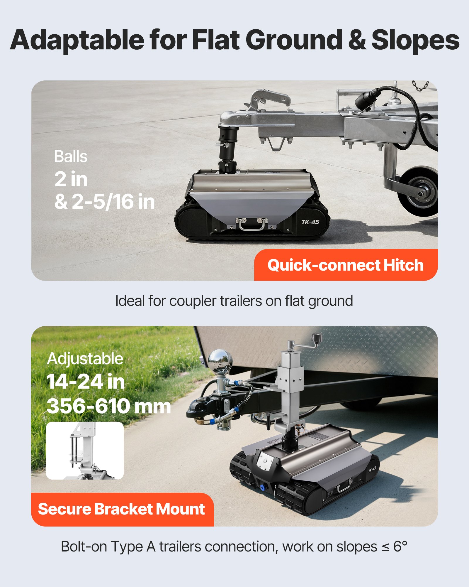 VEVOR Electric Trailer Mover, 4082 kg Max Towing Capacity, Remote-Controlled Trailer Mover with 100 m Wireless Range, Motorised Camper Trolley Kit Fits for Camper RV Caravan Boat Trailer Jack