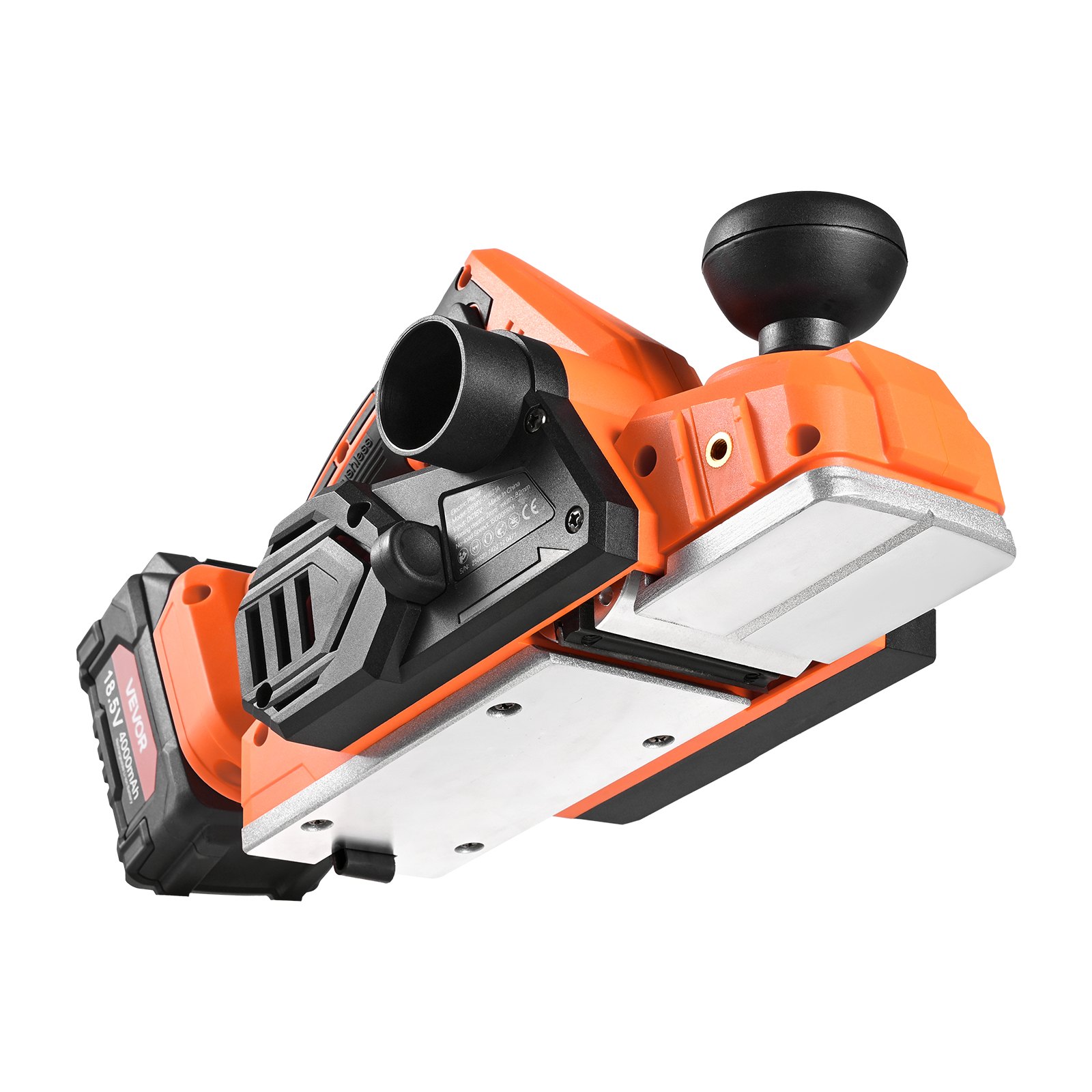 VEVOR Cordless Handheld Planer, 82 mm Cut Width, 15000 RPM Electric Hand Wood Planer with 4 Ah 18V Lithium Battery, Brushless Motor, Adjustable Cut Depth, Dust Collection Bag, for Woodworking