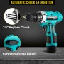 VEVOR Cordless Drill Driver, 12V Max Cordless Drill Combo Kit, 2/5\" Keyless Chuck Impact Drill, Electric Screwdriver Set With 2 Speed, 18+1 Torque Brushless Cordless Drill for Home Improvement & DIY