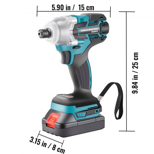 VEVOR Cordless Drill Driver, 20V Max Cordless Drill Combo Kit, 2/5" Hex Impact Drill, 0-2900 RPM Variable Speed Electric Impact Driver, 1239 in-lbs Torque Brushless Cordless Drill for Home Improvement
