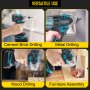 VEVOR Cordless Drill Driver, 20V Max Cordless Drill Combo Kit, 2/5" Hex Impact Drill, 0-2900 RPM Variable Speed Electric Impact Driver, 1239 in-lbs Torque Brushless Cordless Drill for Home Improvement