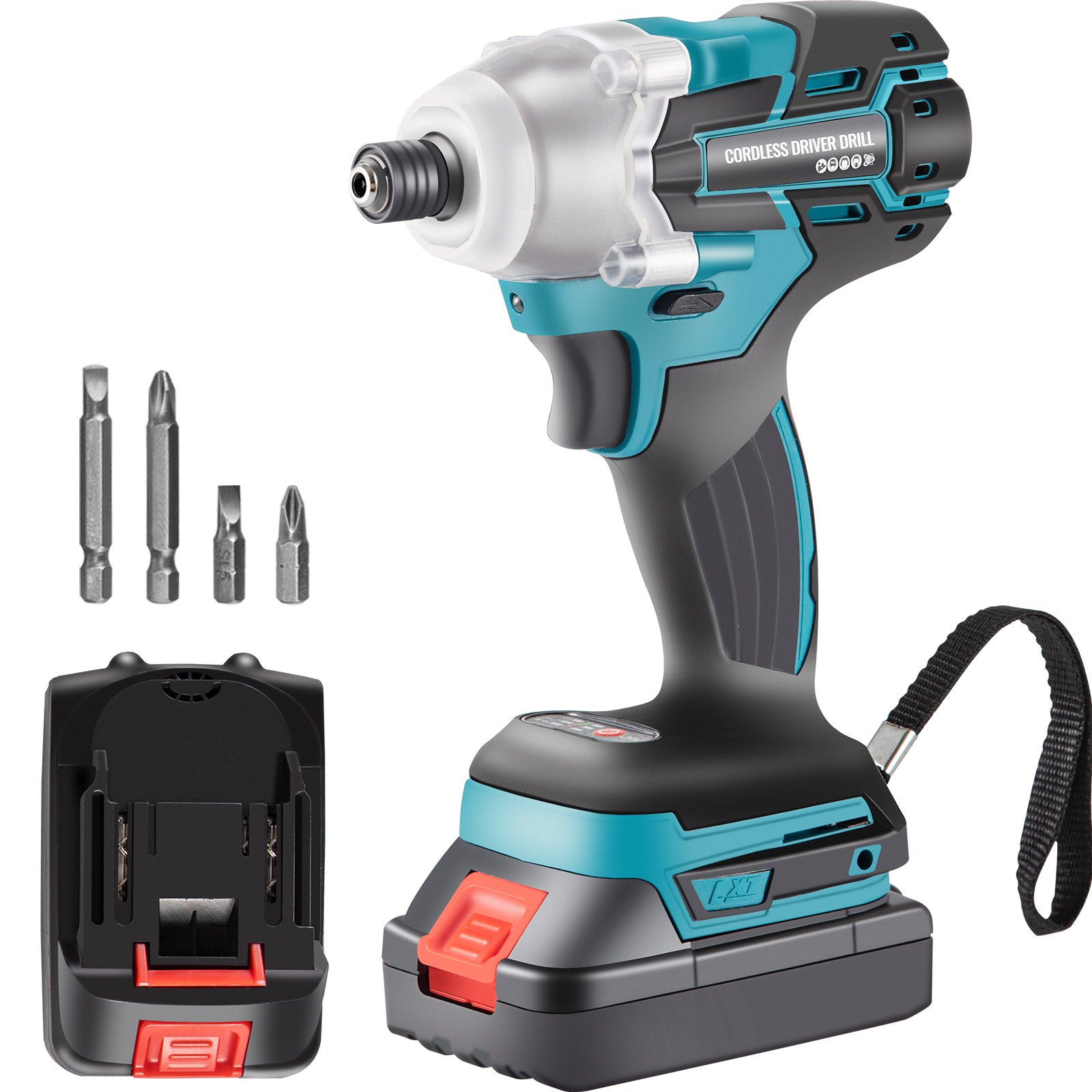 VEVOR Cordless Drill Driver, 20V Max Cordless Drill Combo Kit, 2/5" Hex Impact Drill, 0-2900 RPM Variable Speed Electric Impact Driver, 1239 in-lbs Torque Brushless Cordless Drill for Home Improvement