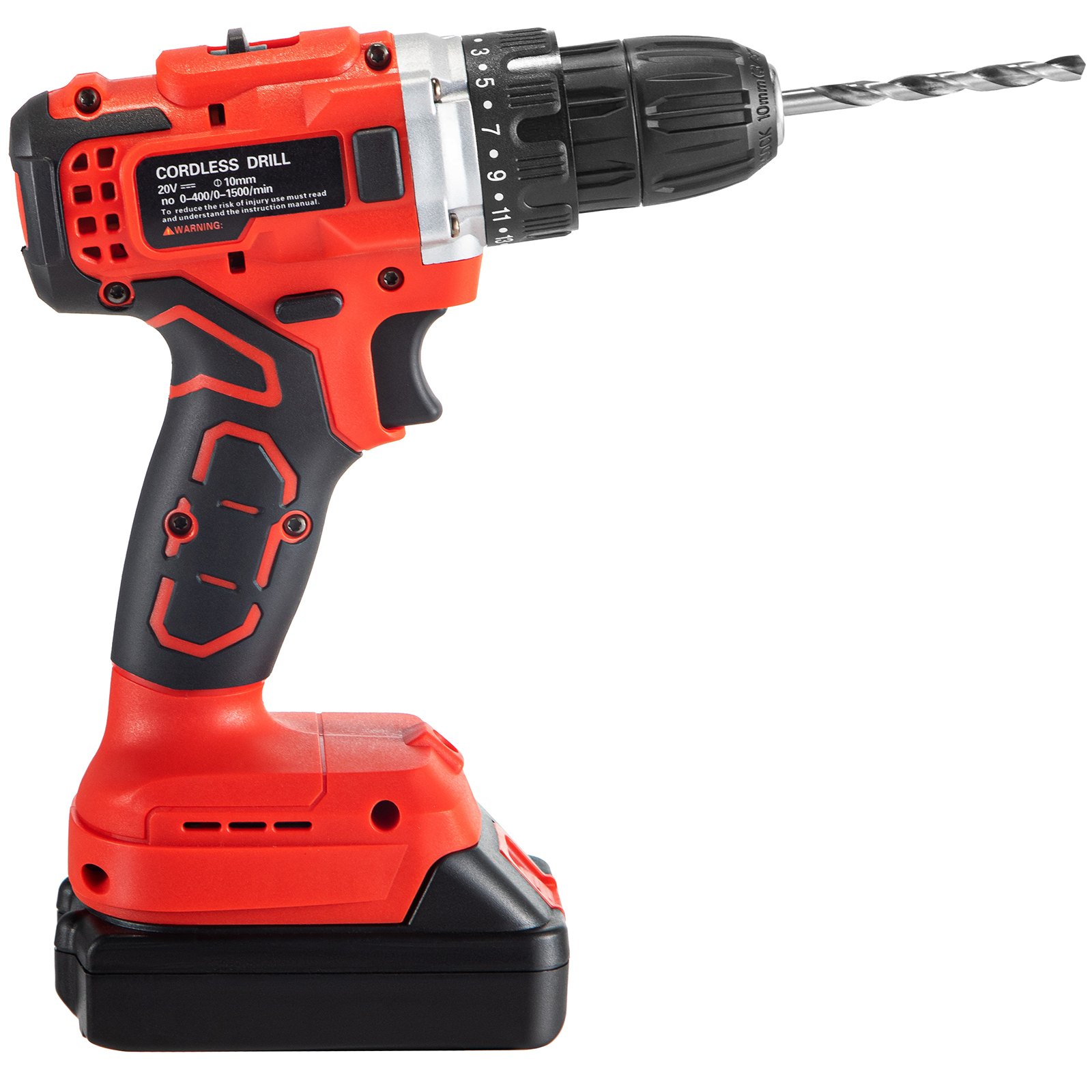 VEVOR Cordless Drill Driver, 20V 2Ah Cordless Drill Combo Kit, 2/5" Keyless Chuck Impact Drill, Electric Screwdriver Set With 2 Speed, 21+1 Torque Brushless Cordless Drill for Home Improvement & DIY
